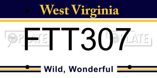 FTT307 West Virginia License Plate