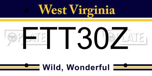 FTT30Z West Virginia License Plate
