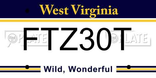 FTZ30T West Virginia License Plate