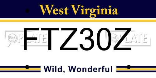 FTZ30Z West Virginia License Plate