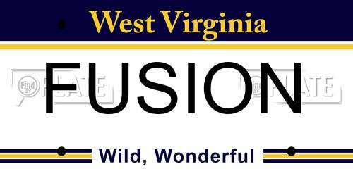 FUSION West Virginia License Plate