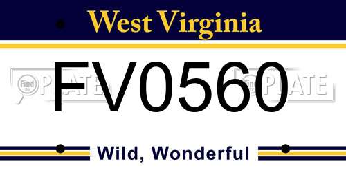 FV0560 West Virginia License Plate