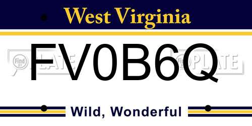FV0B6Q West Virginia License Plate