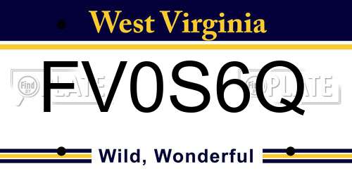 FV0S6Q West Virginia License Plate