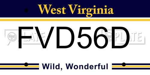 FVD56D West Virginia License Plate