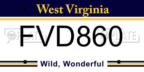 FVD860 West Virginia License Plate