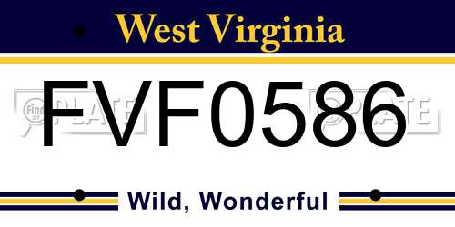 FVF0586 West Virginia License Plate