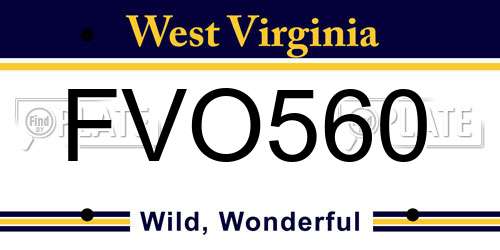 FVO560 West Virginia License Plate