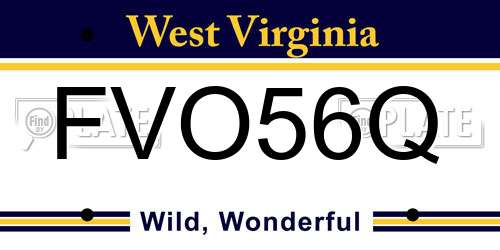 FVO56Q West Virginia License Plate