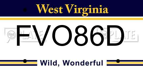FVO86D West Virginia License Plate