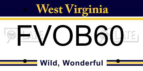FVOB60 West Virginia License Plate