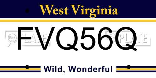 FVQ56Q West Virginia License Plate