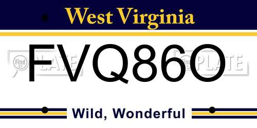 FVQ86O West Virginia License Plate