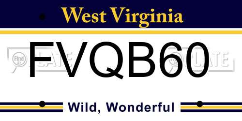 FVQB60 West Virginia License Plate