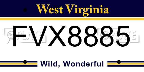 FVX8885 West Virginia License Plate
