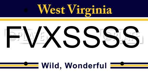 FVXSSSS West Virginia License Plate