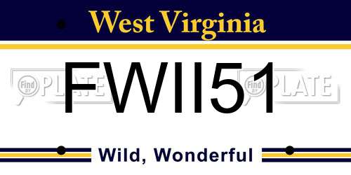 FWII51 West Virginia License Plate