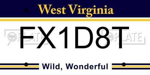 FX1D8T West Virginia License Plate