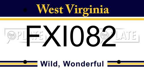 FXI082 West Virginia License Plate