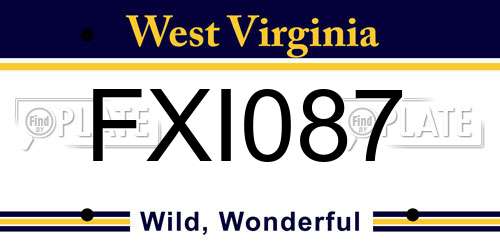 FXI087 West Virginia License Plate