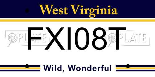 FXI08T West Virginia License Plate