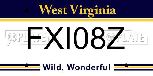 FXI08Z West Virginia License Plate