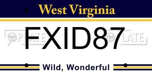 FXID87 West Virginia License Plate