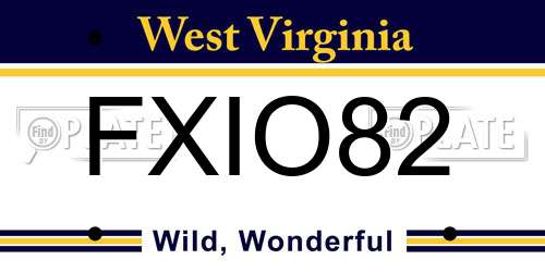 FXIO82 West Virginia License Plate