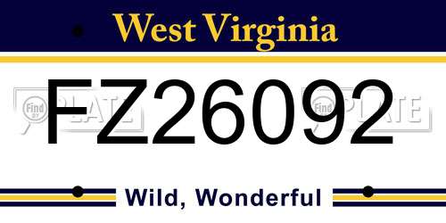 FZ26092 West Virginia License Plate