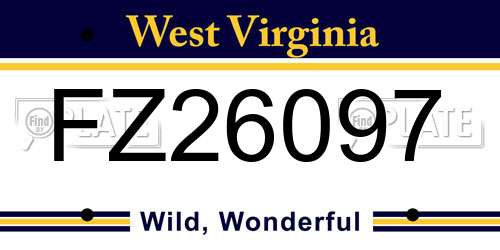 FZ26097 West Virginia License Plate