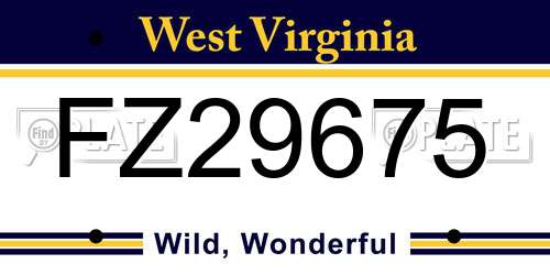 FZ29675 West Virginia License Plate