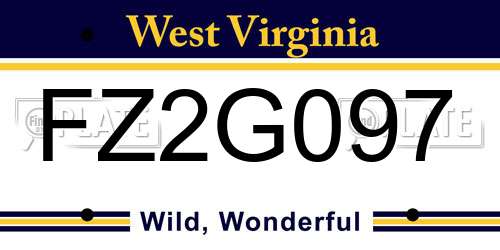 FZ2G097 West Virginia License Plate