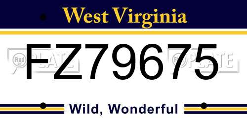FZ79675 West Virginia License Plate