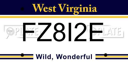 FZ8I2E West Virginia License Plate