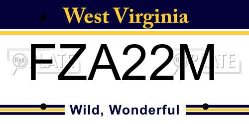 FZA22M West Virginia License Plate