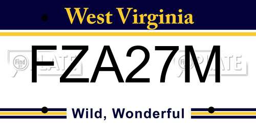 FZA27M West Virginia License Plate