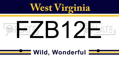 FZB12E West Virginia License Plate