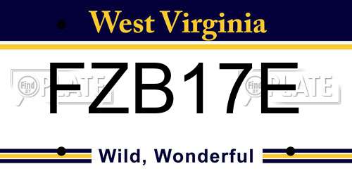 FZB17E West Virginia License Plate