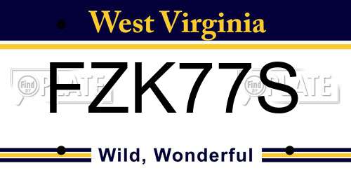 FZK77S West Virginia License Plate