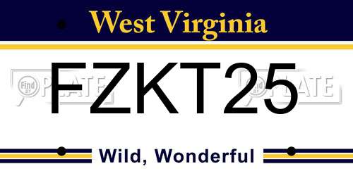 FZKT25 West Virginia License Plate