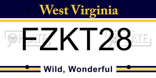FZKT28 West Virginia License Plate