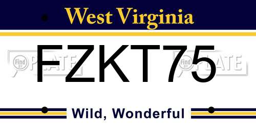 FZKT75 West Virginia License Plate