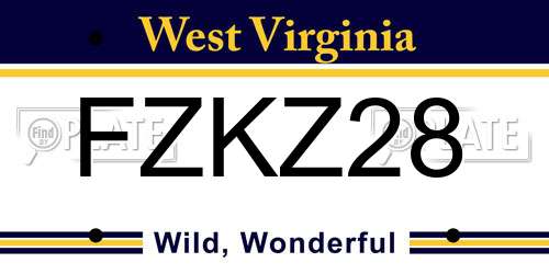 FZKZ28 West Virginia License Plate