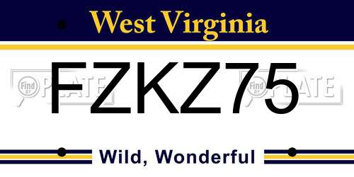FZKZ75 West Virginia License Plate