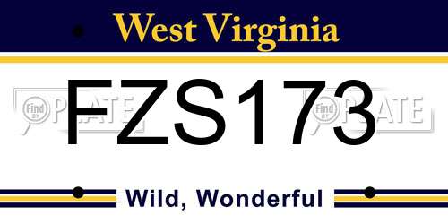 FZS173 West Virginia License Plate