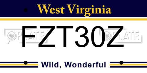 FZT30Z West Virginia License Plate