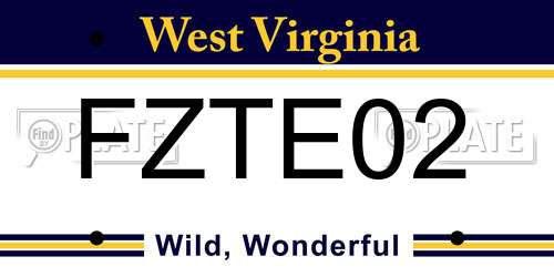 FZTE02 West Virginia License Plate