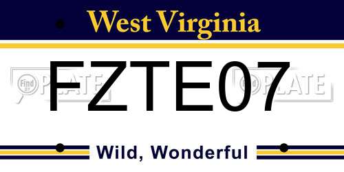 FZTE07 West Virginia License Plate