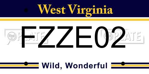FZZE02 West Virginia License Plate