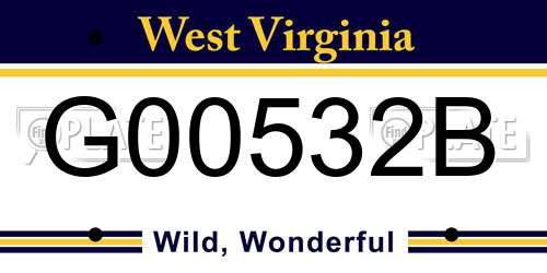 G00532B West Virginia License Plate